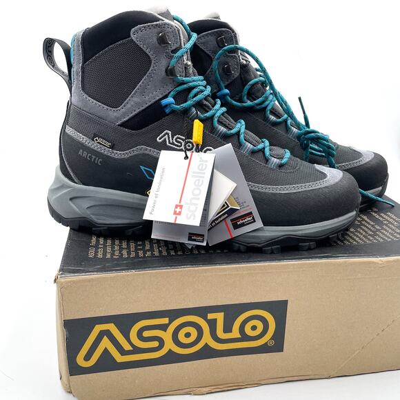 Asolo Arctic GV Trekking Hiking Boots Gray Blue Lace Up Sz 9 Women's - Picture 1 of 10